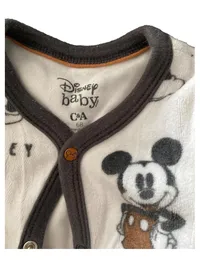 Disney Baby Schlafanzug Mickey Mouse Tiermotiv Baumwolle Weiß Gr. 68 4