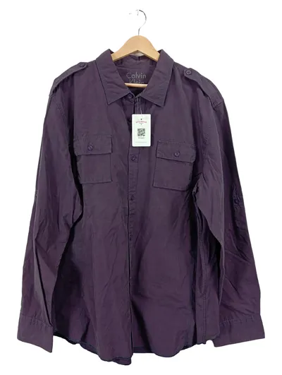 Calvin Klein Herren Freizeithemd Langarm Utility Lila Gr. XXL