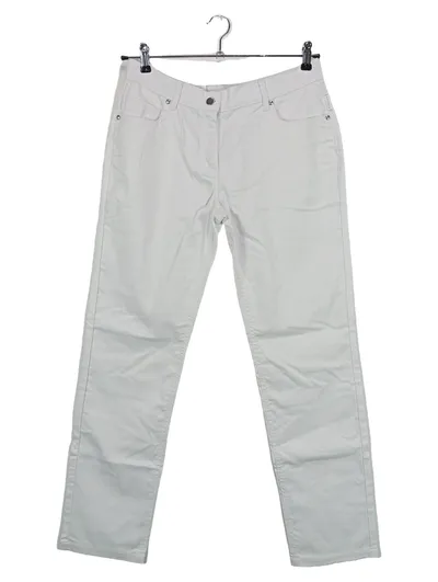 GREIFF Damen Stoffhose Gr. 42 Weiß Casual Polyester-Mix L33
