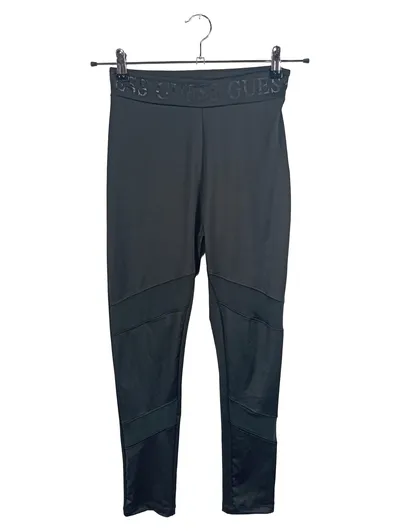 GUESS Damen Sport Leggings Schwarz Gr. S Logo-Bund Fitness