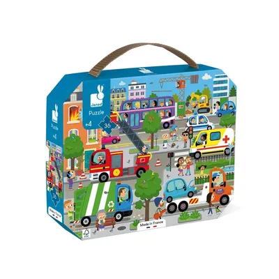 Janod Puzzle Stadt Verkehr 36 Teile ab 4 Jahre Made in France