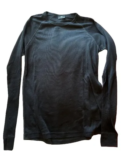 HOT STUFF Herren Langarmshirt Schwarz Gr. M Casual Polyester