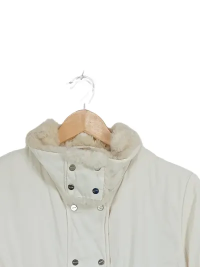 Comma Damen Winterjacke Beige Gr. 36 Elegant Fellbesatz Alltag Uni