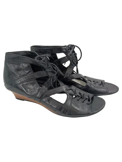 VAGABOND Damen Sandalen Gr. 39 Schwarz Gladiator Riemchen Schnürung Modern