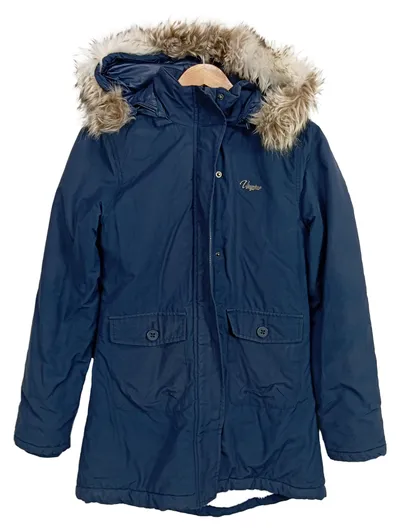 Vingino Mädchen Winterjacke Parka Gr. 164 Blau Fellkapuze Warm