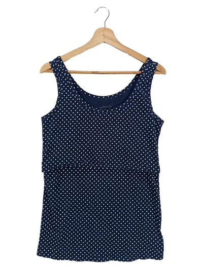 NOPPIES Damen T-Shirt Tank Top Blau Punkte Gr. 38/M Casual