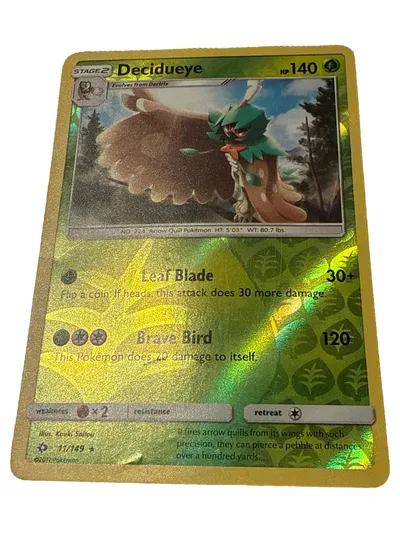 Pokémon Sammelkarte Decidueye Holo Glitzer Karte TCG