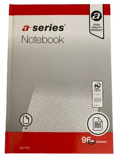 A-Series Notizbuch A5 kariert 96 Blatt Hardcover grau EOSA