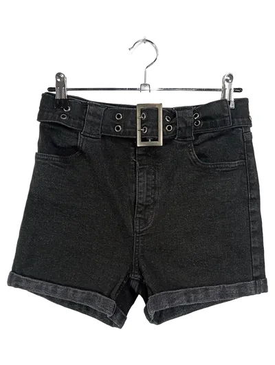 PAMELA X NA-KD Damen Jeans Shorts 36/W26 Schwarz Casual High Waist