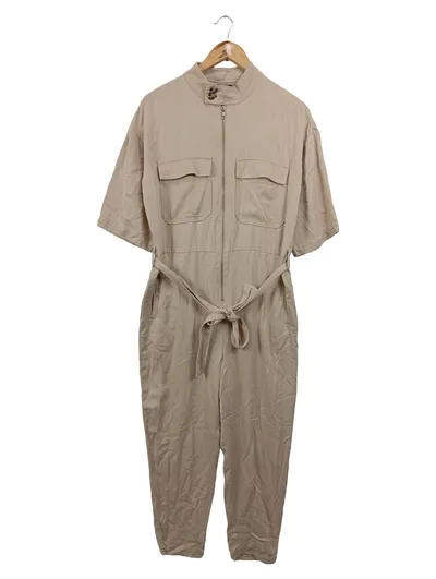 LINDEX Damen Jumpsuit Gr. 36/S Beige Casual Overall Einteiler