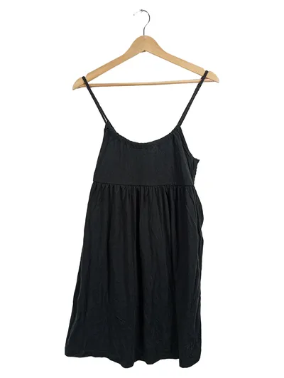 ROXY Damen Sommerkleid Trägerkleid Schwarz Gr. M Baumwolle Casual
