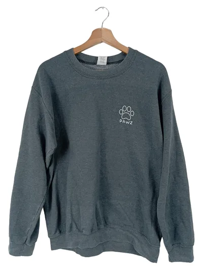 GILDAN Herren Sweatshirt Grau Gr. 48/M Casual Pawz Logo Floral Print