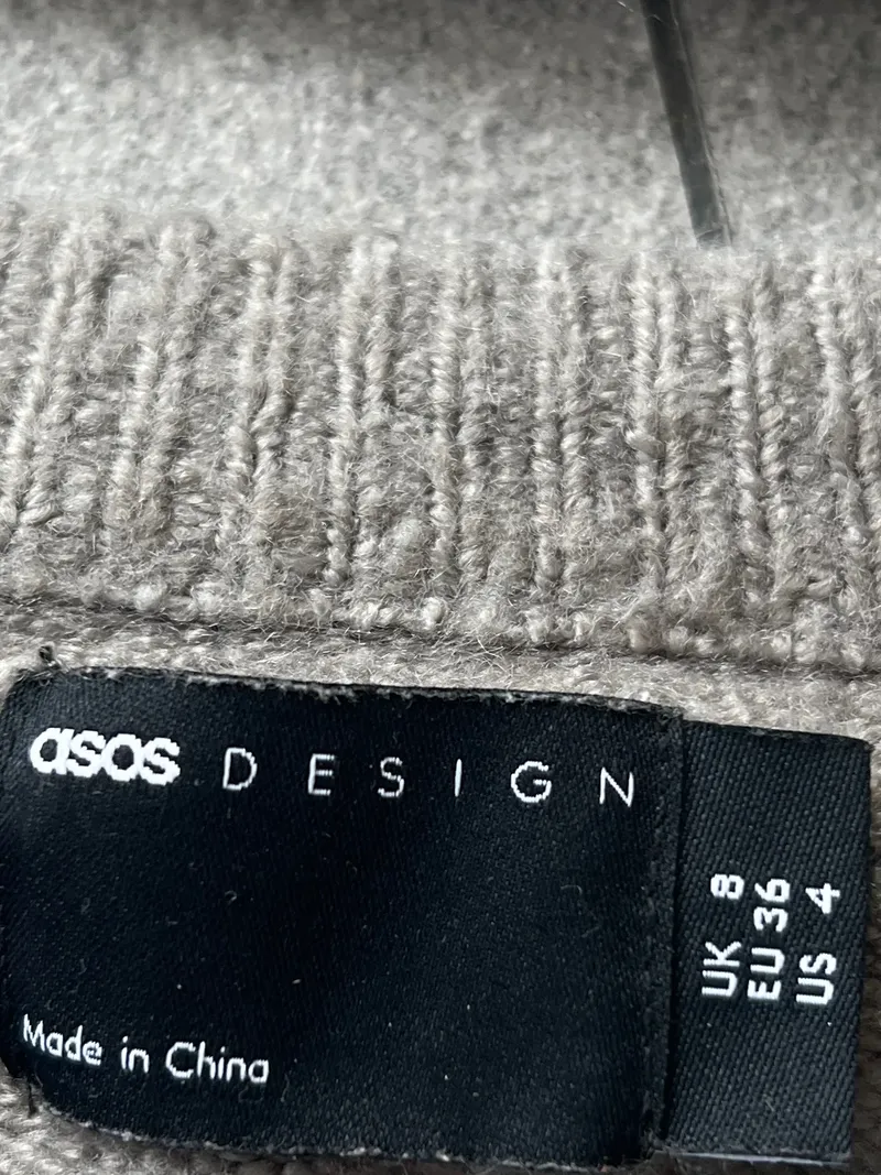 ASOS Design Strickjacke Damen Cropped Langarm Grau Gr. 36 S 8