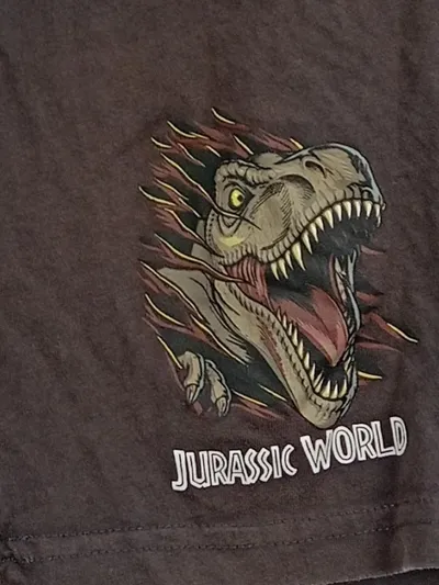 JURASSIC WORLD Kinder Shorts Jungen Gr. 140 Braun Baumwolle Dino Freizeit
