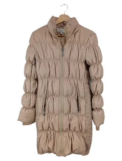 Edina Ronay Steppjacke Damen Gr. 38 M Beige Daunenjacke Gerafft Winter Vintage