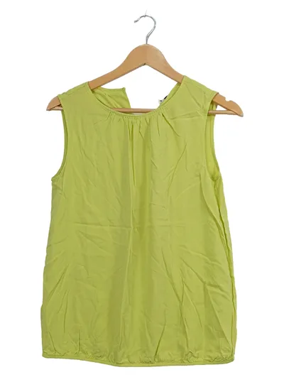 Tom Tailor Damen Bluse Top Gr. 38 M Grün Viskose Ärmellos Casual