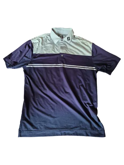 FootJoy Herren Poloshirt Sportlich Blau Gr. L Golf Polo Hemd