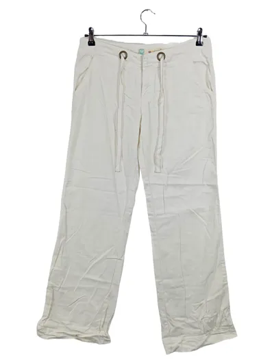 ROXY Damen Stoffhose Weiß Gr. 38/M Baumwolle Casual Sommerhose
