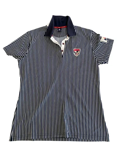 Bogner Jeans Damen Poloshirt Gr. 38/M Blau Weiß Gestreift