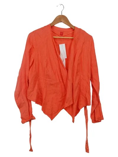 Miss Captain Damen Jacke Gr. 40 Orange Leinen Asymmetrisch Casual