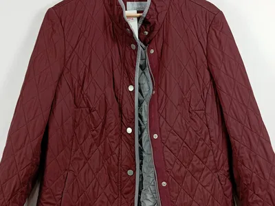 Avena Damen Steppjacke Gr. 46/3XL Bordeaux Rot Gesteppt Übergangsjacke