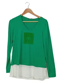 Trend by Captain Tortue Damen Langarmshirt Gr. 38/M Grün Casual Viskose 1