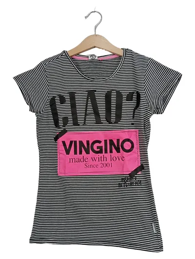 Vingino Mädchen T-Shirt Gr. 152 Gestreift Kurzarm Baumwolle Mehrfarbig