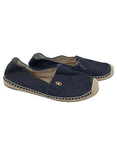 Michael Kors Slipper Espadrilles Damen Schuhe Denim Jeans Blau Gr. 36 Gold Logo