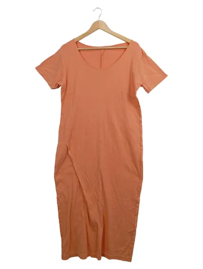 MAXIM Damen T-Shirt Kleid Gr. 44/46 Orange Baumwolle Midikleid