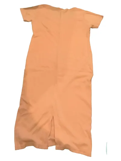 MAXIM Damen T-Shirt Kleid Gr. 44/46 Orange Baumwolle Midikleid