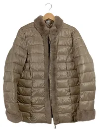 Alessa W Damen Steppjacke Gr. 40 Beige Fellbesatz Elegant Winterjacke 1