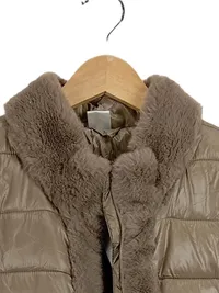 Alessa W Damen Steppjacke Gr. 40 Beige Fellbesatz Elegant Winterjacke 3