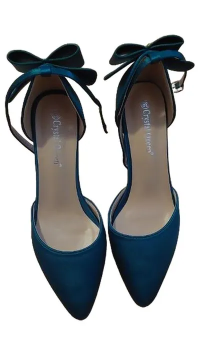 Crystal Queen Damen Pumps Gr. 39 Türkis Elegant mit Schleife High Heels