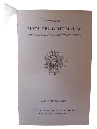 Buch der Geheimnisse Gustav Büscher Religiöse Philosophie Bewusstsein Identität