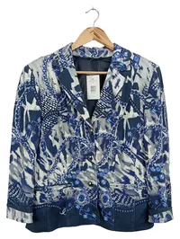 ATELIER GOLDNER SCHNITT Damen Blazer 36/S Blau Grafisch Elegant 1