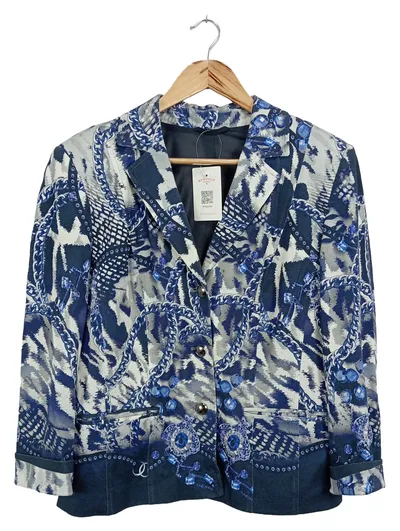 ATELIER GOLDNER SCHNITT Damen Blazer 36/S Blau Grafisch Elegant