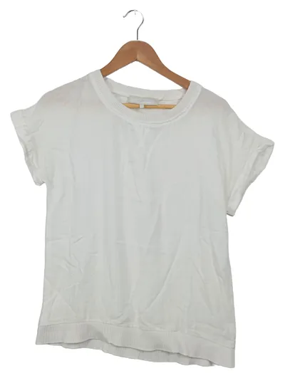 ONCE Damen T-Shirt Gr. S weiß Baumwolle Casual Kurzarm Basic