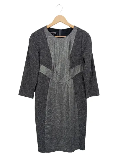 JEAN PAUL Businesskleid Damen Gr. 38/M Elegant Grau 3/4-Arm