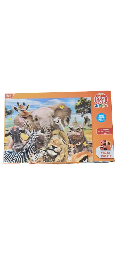 Playtive Junior 3D Puzzle Wilde Tiere 63 Teile ab 6 Jahre Safari Elefant