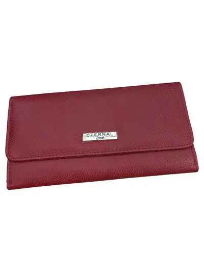 Eternal Love Damen Geldbörse Portemonnaie Leder Rot Elegant