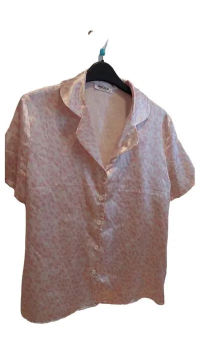 Hotouch Hemdbluse Damen Rosa XS Kurzarm Casual Tierdruck