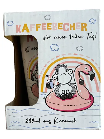 Sheepworld Kaffeebecher Flamingo 280ml Keramik Mehrfarbig Casual Charmant Tasse