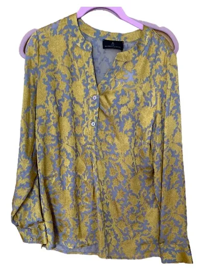 Alfredo Pauly Bluse Damen Elegant Floral Viskose Langarm Mehrfarbig 38/M