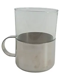 Duralex Teeglas Kaffeebecher mit Edelstahl Halter 250ml Modern 1
