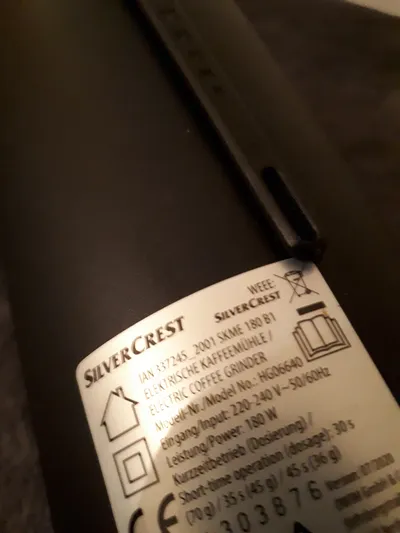 SilverCrest Kaffeemühle SKME 180 B1 Elektrisch Mühle Schwarz