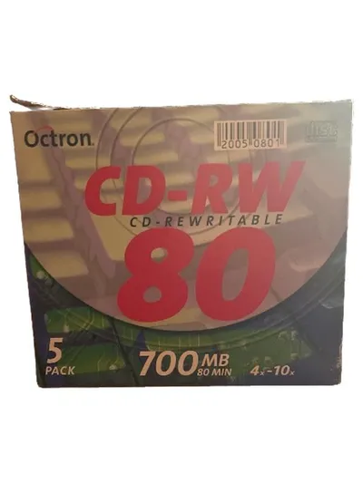 Octron CD-RW Rohlinge 700MB 80 Min 4x-10x 5er Pack wiederbeschreibbar