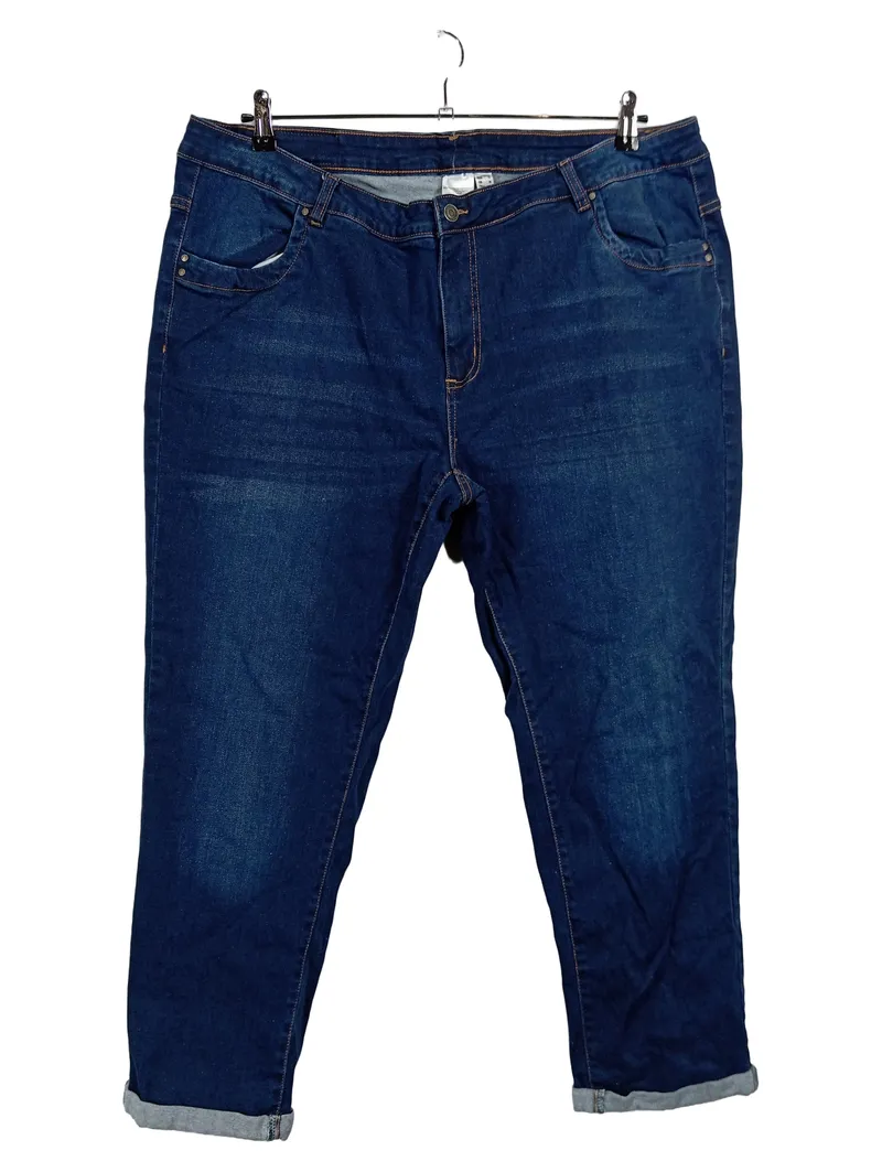 Collection L Damen Jeans Straight Leg Blau Gr. 52 Stretch Baumwolle 1