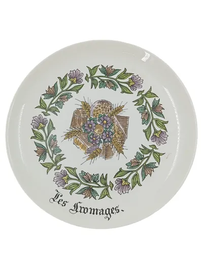 GIEN FRANCE Sammelteller Les Fromages Blumen Mehrfarbig Klassisch Vintage 19cm