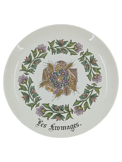GIEN FRANCE Sammelteller Les Fromages Stillleben Porzellan Beige 19 cm