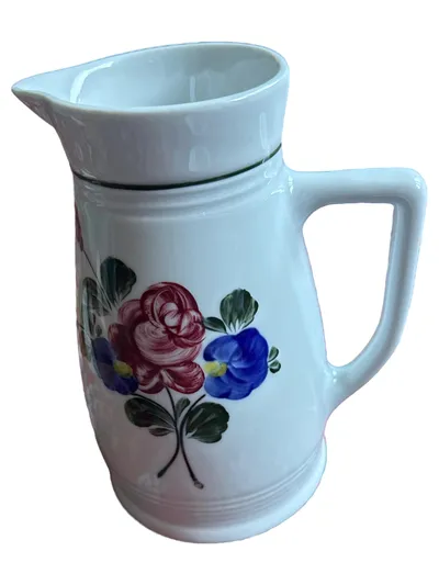 Lilien Porzellan Krug 77 Blumenmuster Weiß Klassisch Porzellan Applikationen